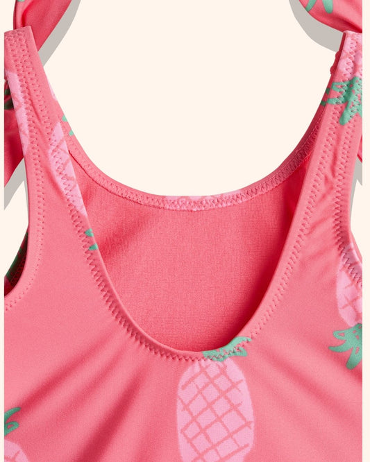 Pineapple Print Swimsuit for children, detail view, available from Melly's World in Lebanon