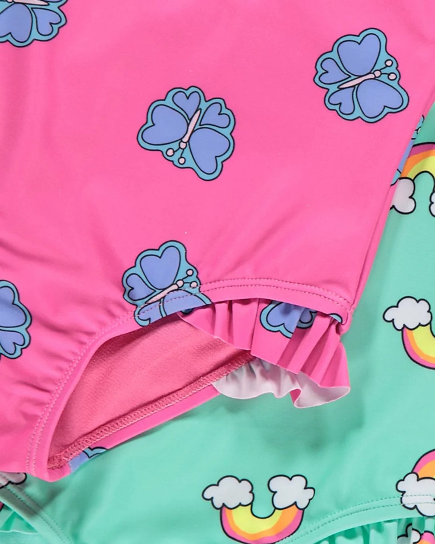 Rainbow and Butterflies Swimsuit 2 Pack for children, available from Melly's World in Lebanon