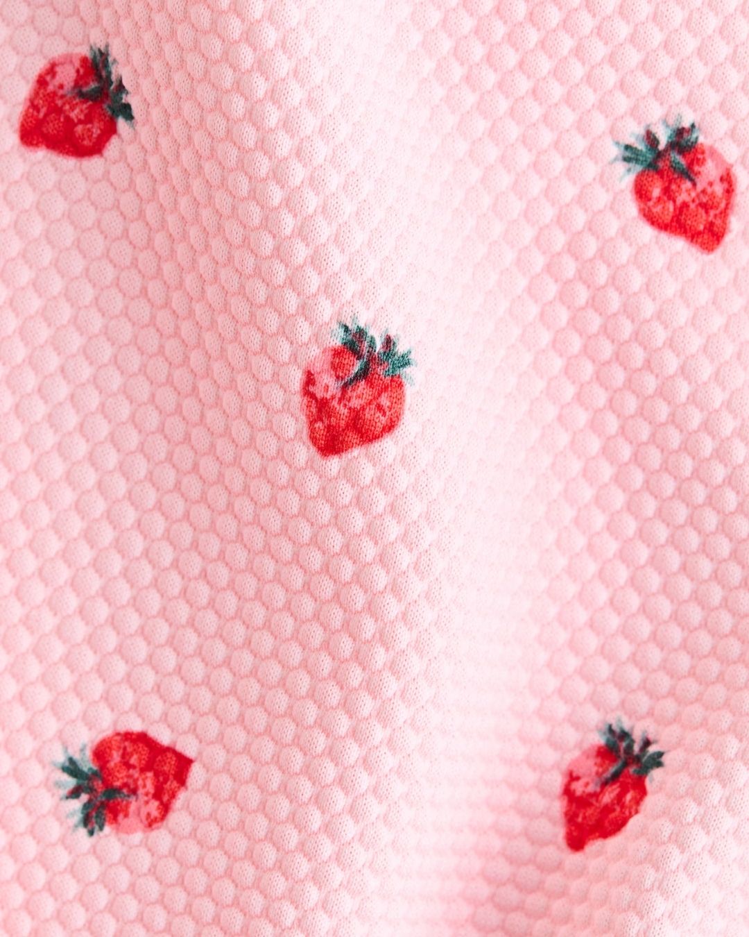 Strawberry Frill Swimsuit for children, detail view, available from Melly's World in Lebanon
