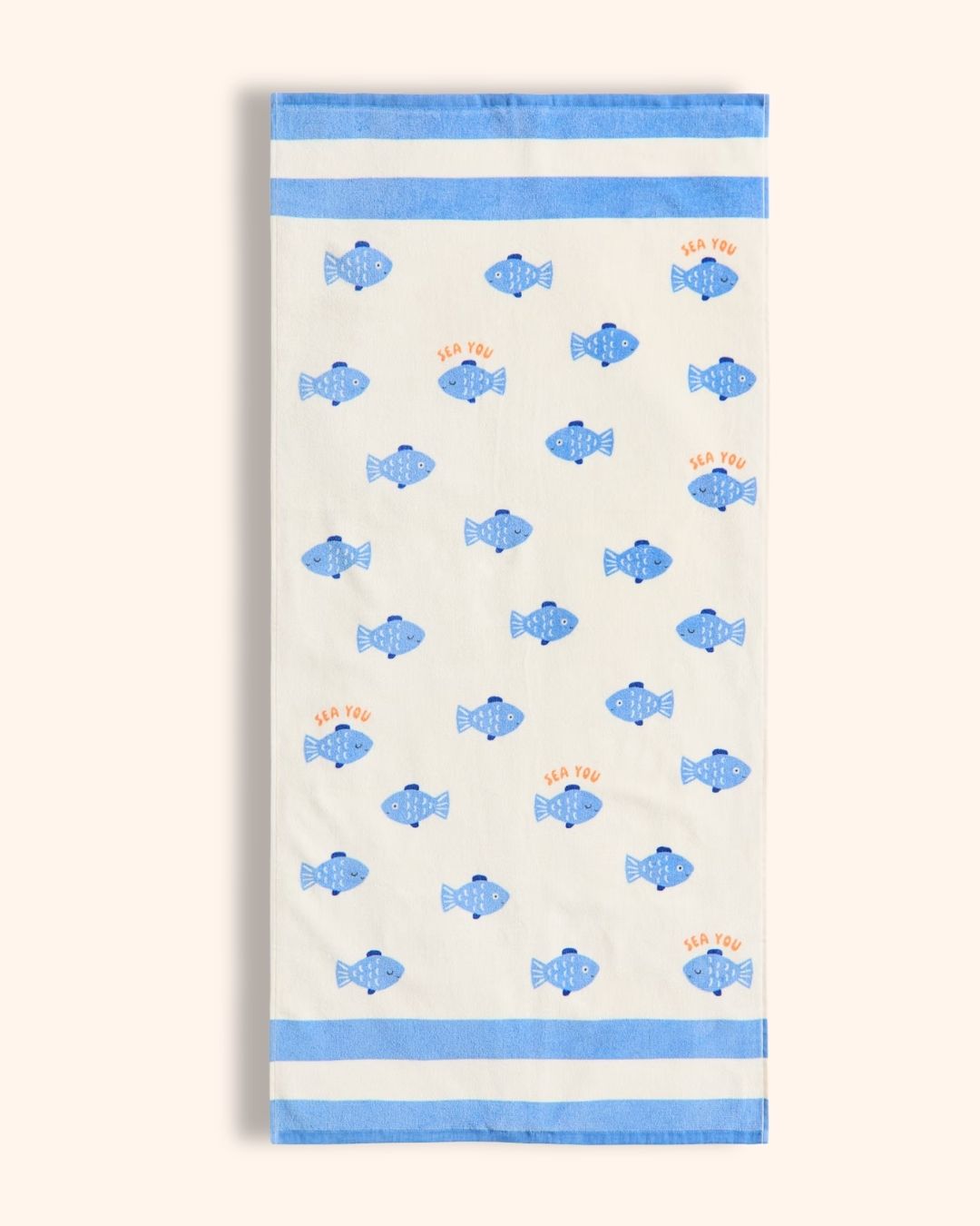 Blue Fish Bath Towel for children, available from Melly's World in Lebanon