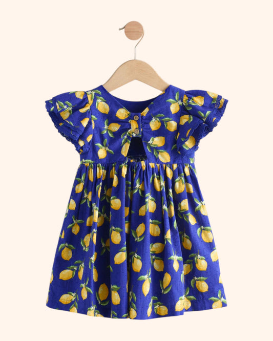 Blue Lemons Dress - Back
