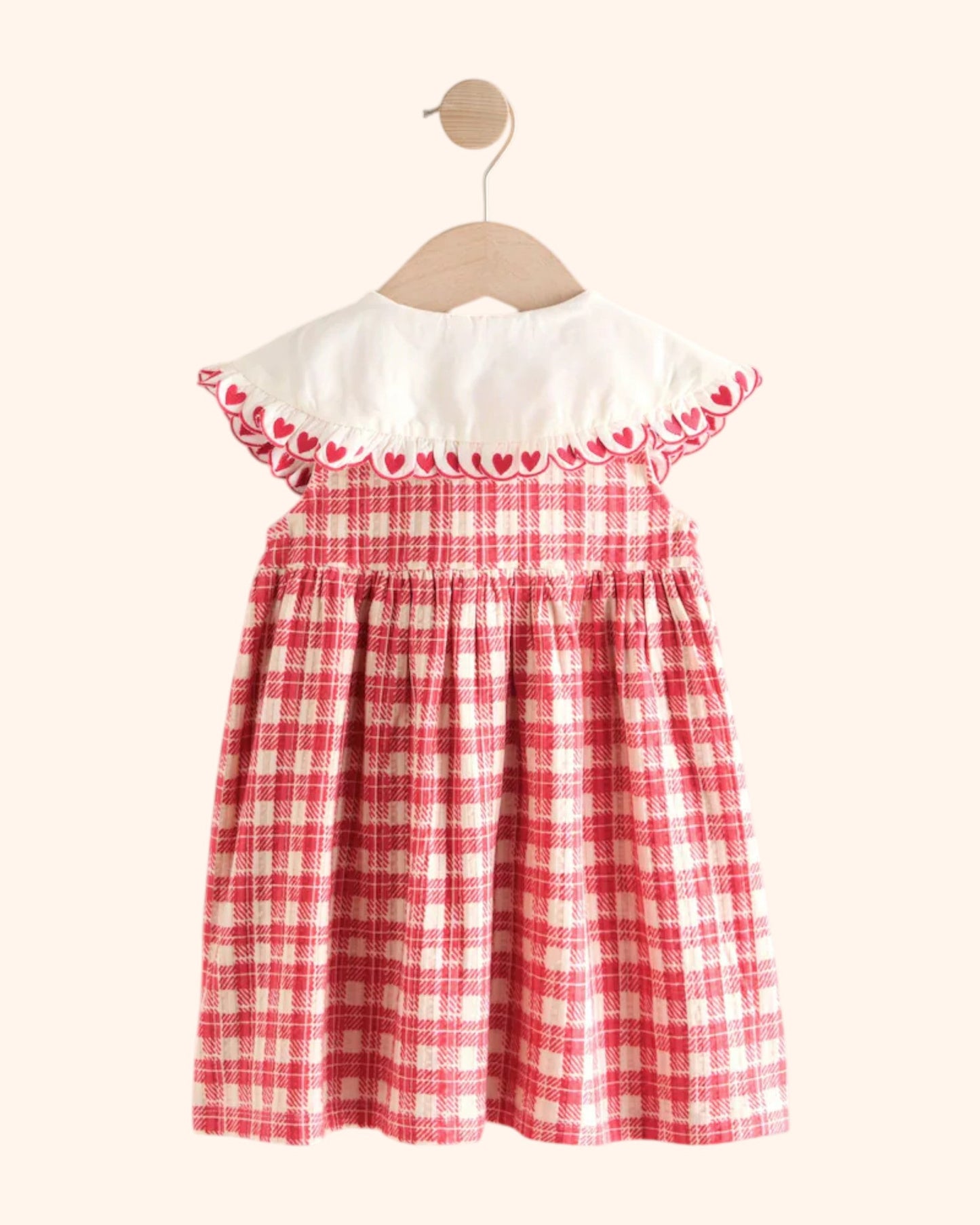Red Check Dress - Back