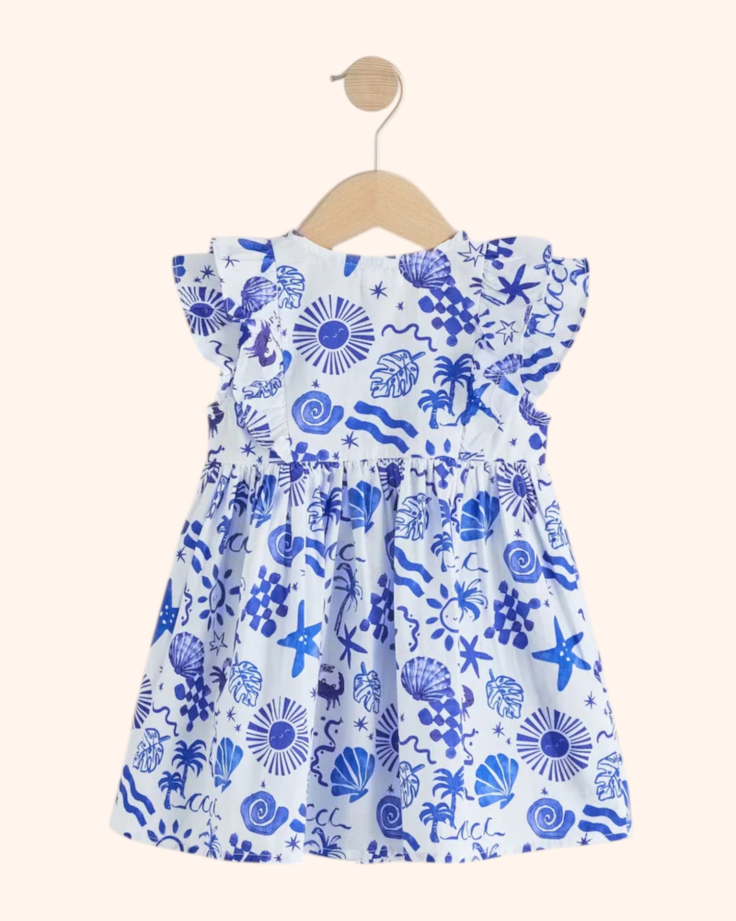 Seaside Print Dress - Back