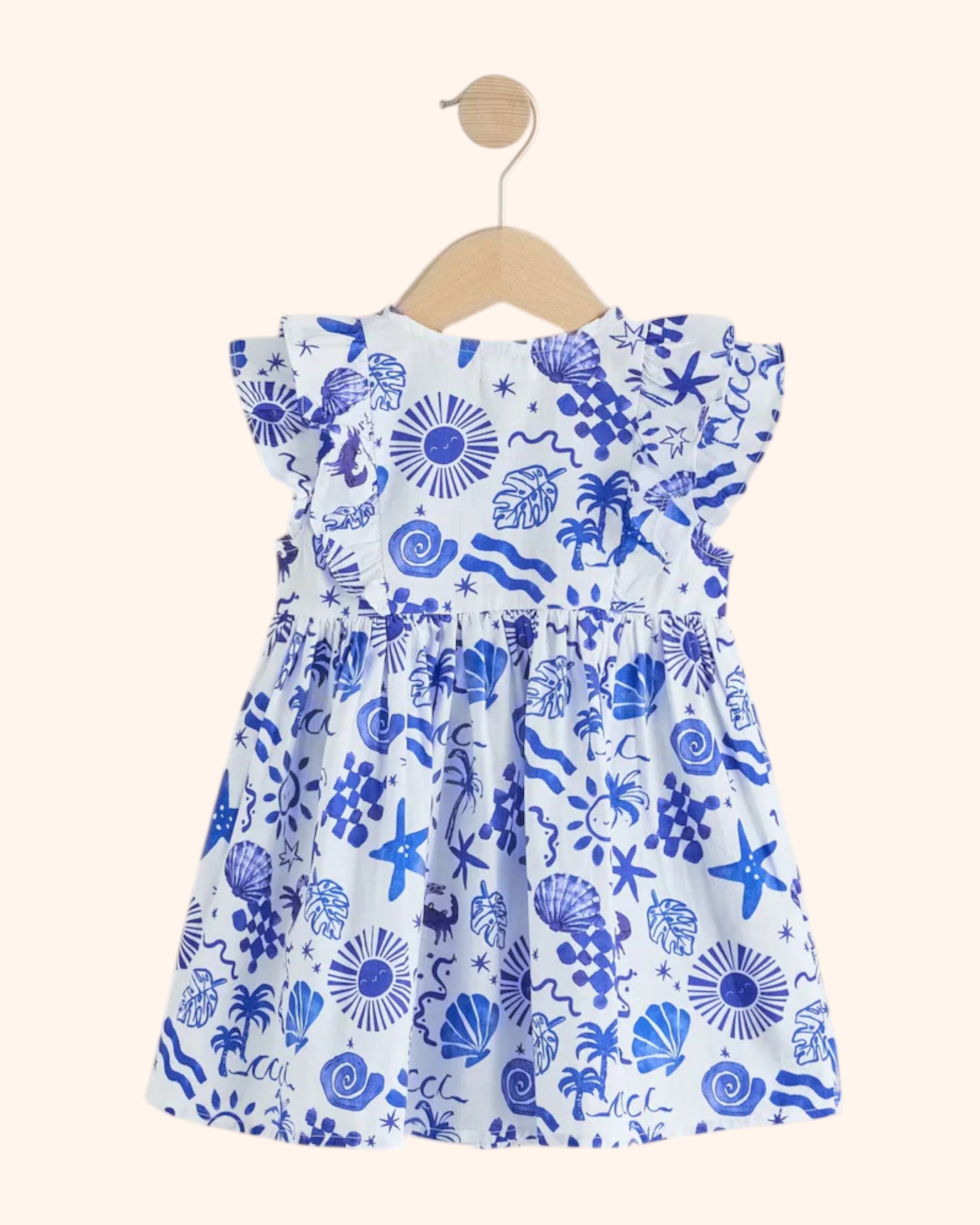 Seaside Print Dress - Back