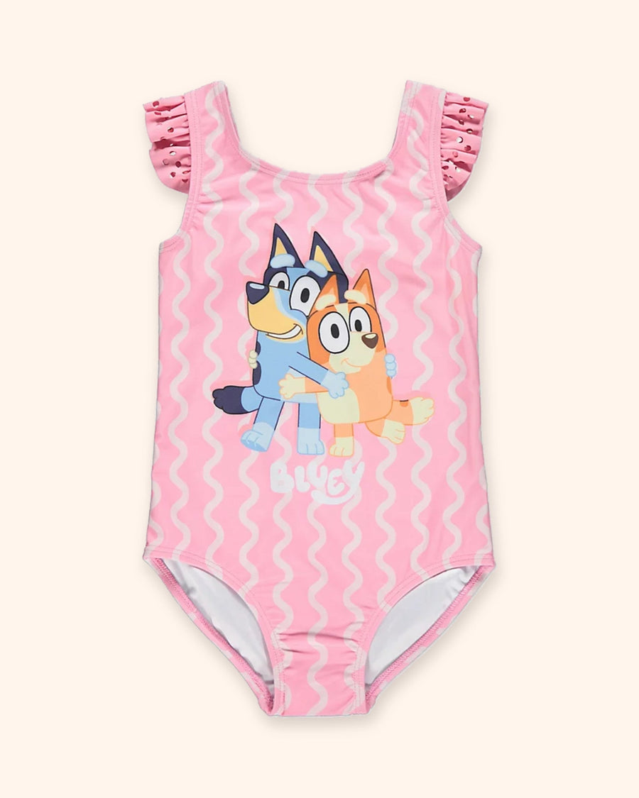 George UK - Bluey Pink Frill Sleeve Swimsuit