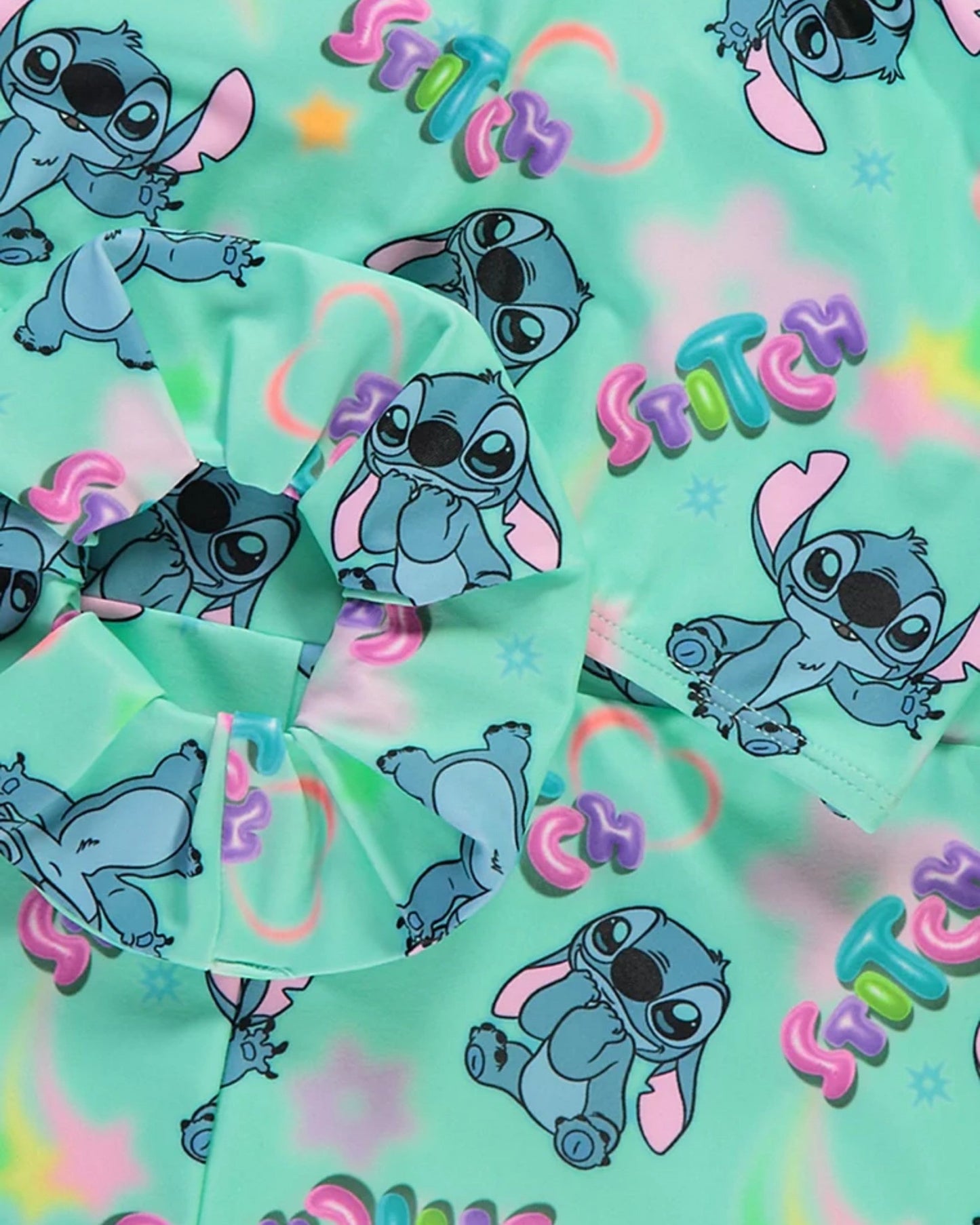 Disney Stitch Teal Tankini and Scrunchie Set for children, available from Melly's World in Lebanon